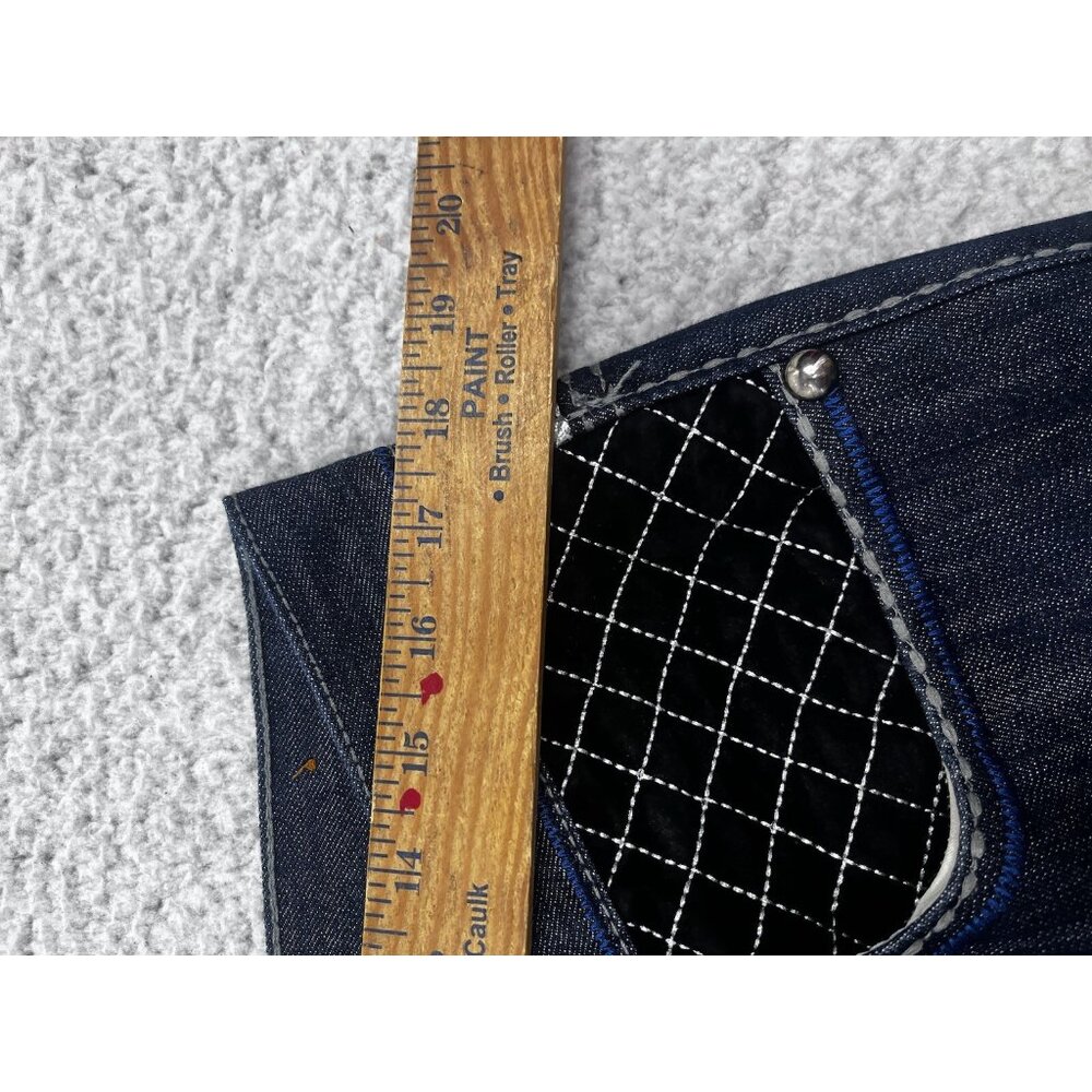 Men's Ak:Cess Akcess Dark Wash Baggy Y2K Embellished Denim Jeans Size 36x32 - Picture 11 of 16